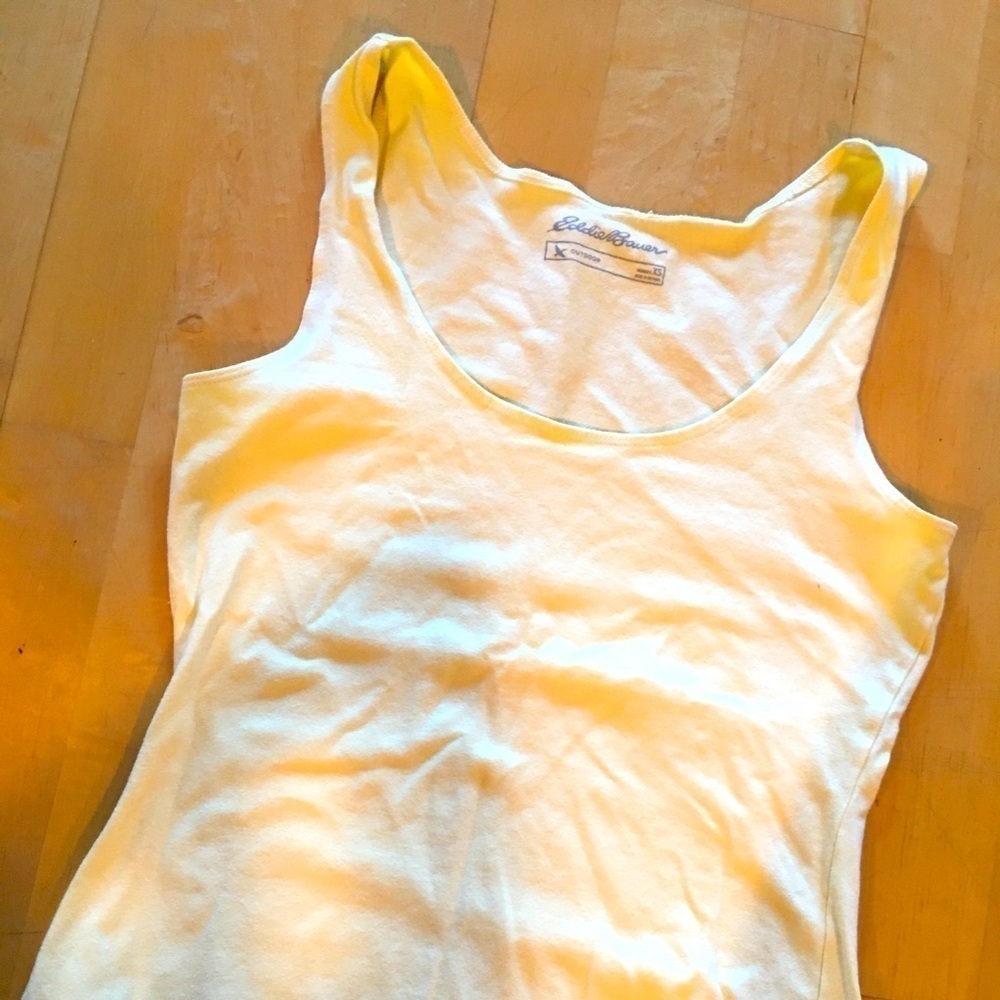 Eddie Bauer Yellow Cotton Scoop Neck Tank Top XS